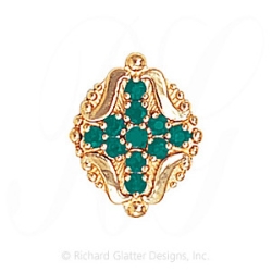 GS533 E - 14 Karat Gold Emerald Slide 